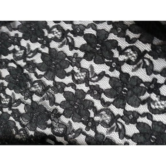 Vintage Positively Ellyn Black Lace Cocktail Prom Dress 80'Elastic Waist Sz 8 - Picture 10 of 16